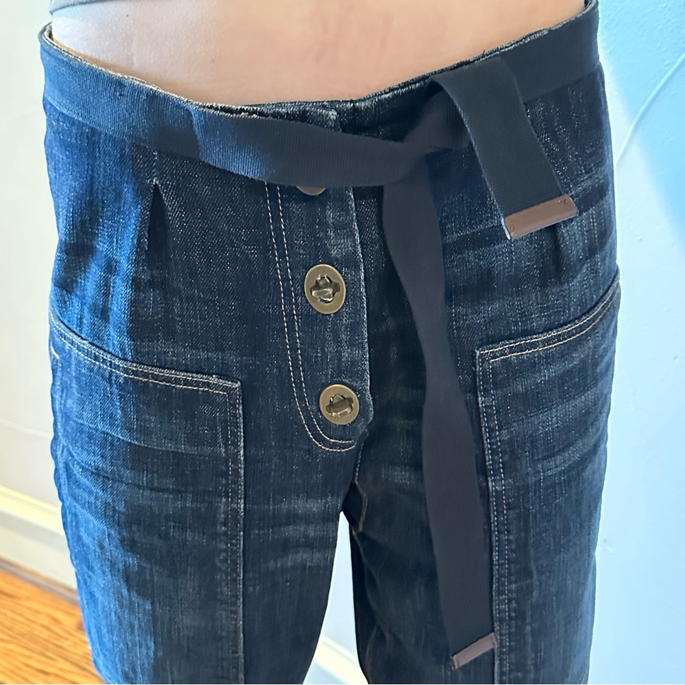 MARNI for Current Elliott Drop Crotch Jeans  with Waist Tie🌸
